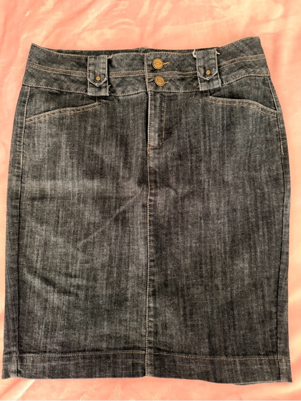 Dark Wash Denim A-Line Skirt